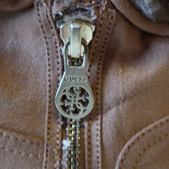 NWD GUESS FAUX SUEDE/FUR ZIP-UP BUCKLE BOOTIES 8.5 - Picture 4 of 8